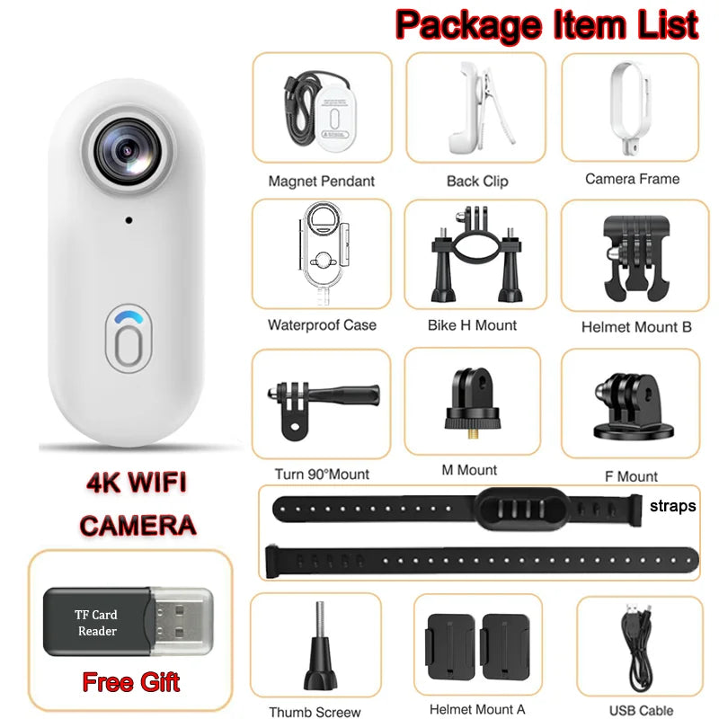 Pocket 4K Mini - Camera Magnetic - Vlog Outdoor Sports