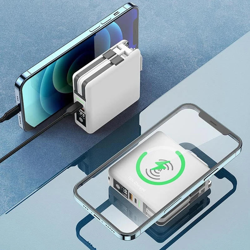 Power Bank 10000mAh 15W Carregamento Rápido Sem Fio Plug AC
