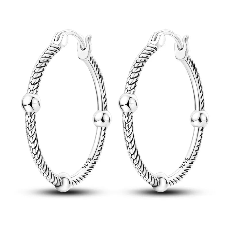 Love Heart Earrings 925 Sterling Silver Original Shining Zircon Heart Hoop Earrings For Women Wedding Anniversary Jewelry Gift