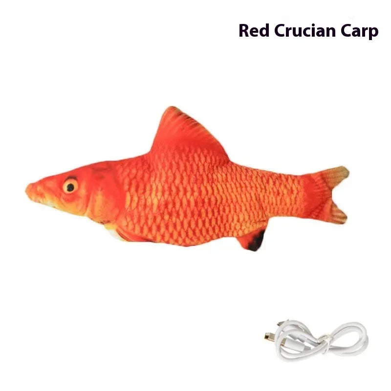 Brinquedo Interativo USB Recarregável Elétrico com Peixe Que Mexe para Gatos, Simulação de Peixe Saltitante, Brinquedo Divertido para Gatinhos e Animais de Estimação