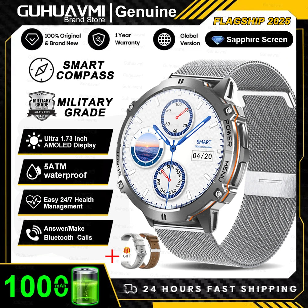Smartwatch T-Rex 3 Militar Bateria 1000mAh 10ATM À Prova D'água GPS Bússola Altímetro Chamada AMOLED Masculino Natação Esportes
