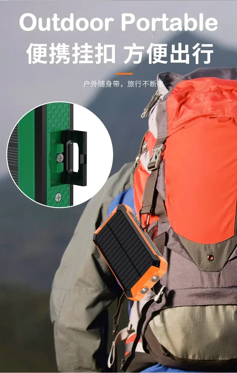 WonderNest Carregador Solar Portátil 20000mAh Impermeável para Uso Externo