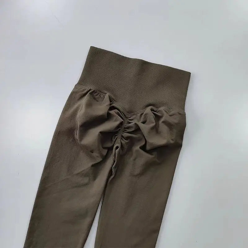 Legging Yoga Feminina Cintura Alta Sem Costura Push Up Legging Esportiva Fitness Corrida Levanta Bumbum Altamente Elástica Legging de Academia