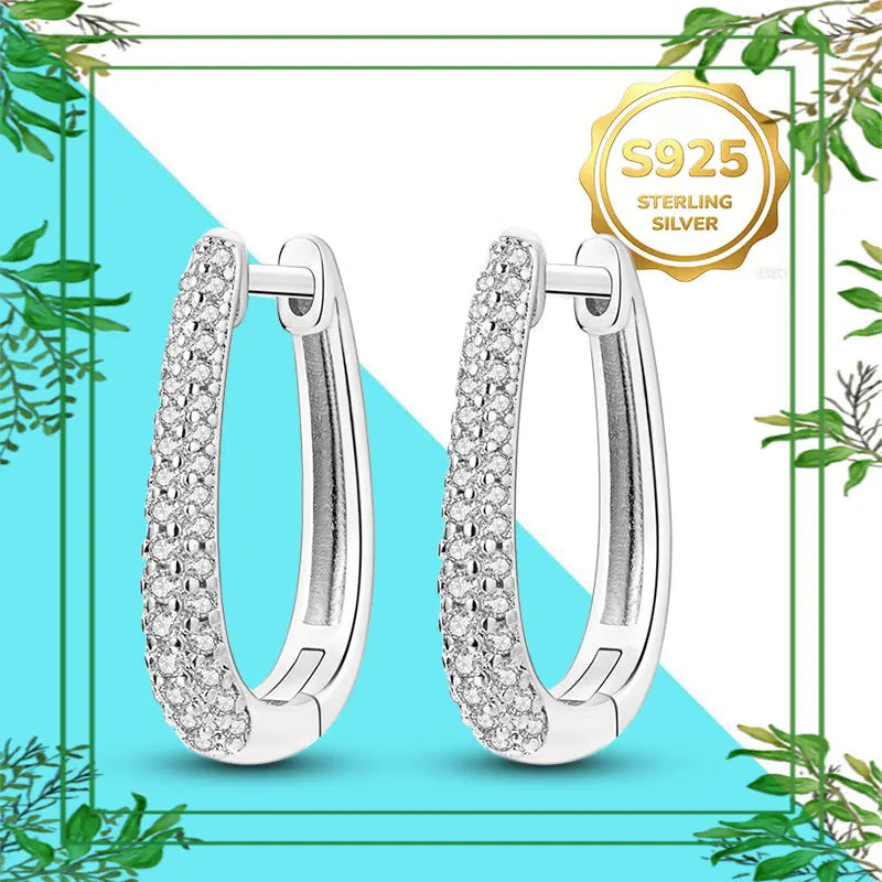 Brincos Femininos Pendentes 100% Genuínos em Prata Esterlina 925 Hipoalergênicos Luxuosos Elegantes Joia Fina Presente de Aniversário para Ela