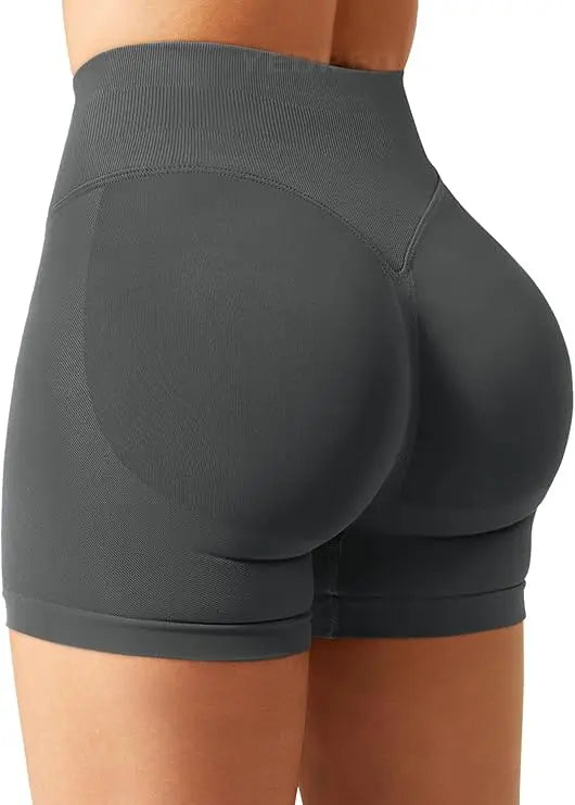 Gym Shorts Women Fitness Sports Biker Shorts 4.5" Low Waist Band Yoga Shorts Workout Tights Scrunch Butt Seamless Leggings Woman