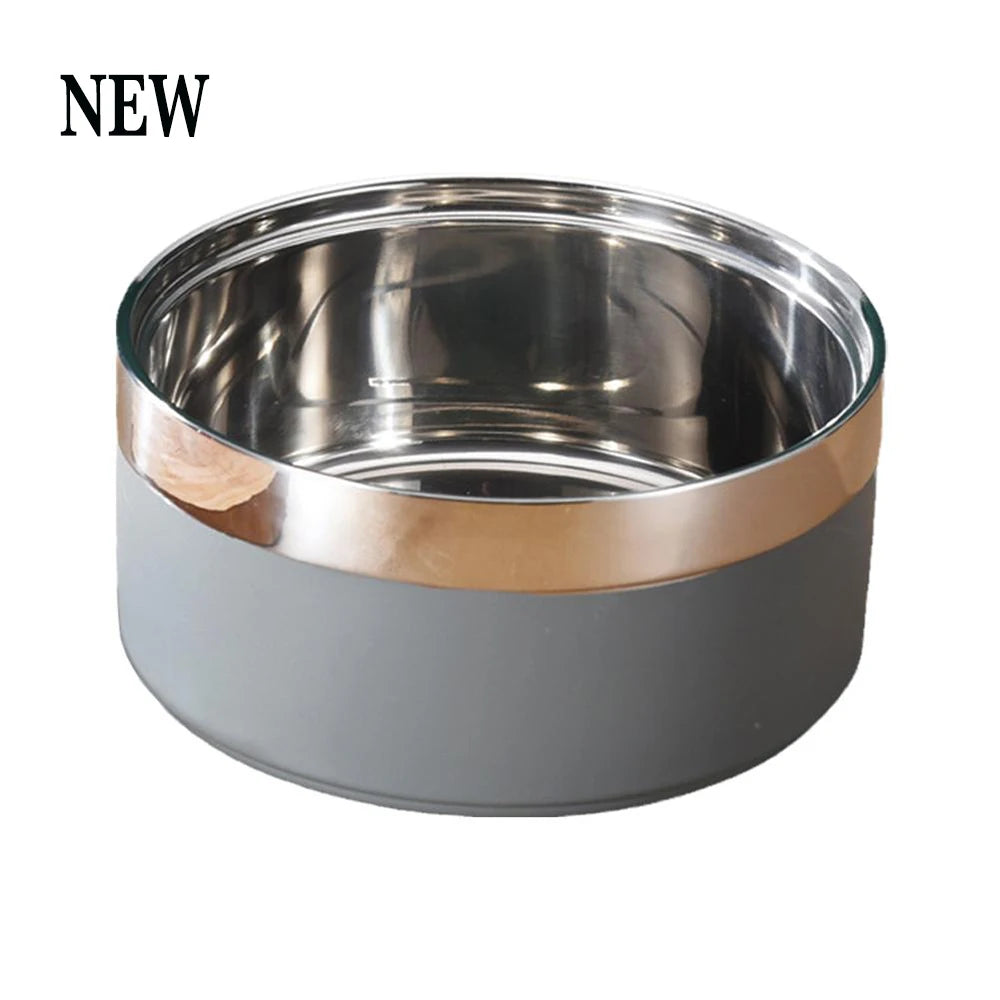 Tigela Dupla de Aço Inoxidável Personalizada para Cães Gatos Tigela para Animais de Estimação com Alimentação a Vácuo de Grande Capacidade Tigela para Água e Comida para Cães Acessórios para Cães Filhotes
