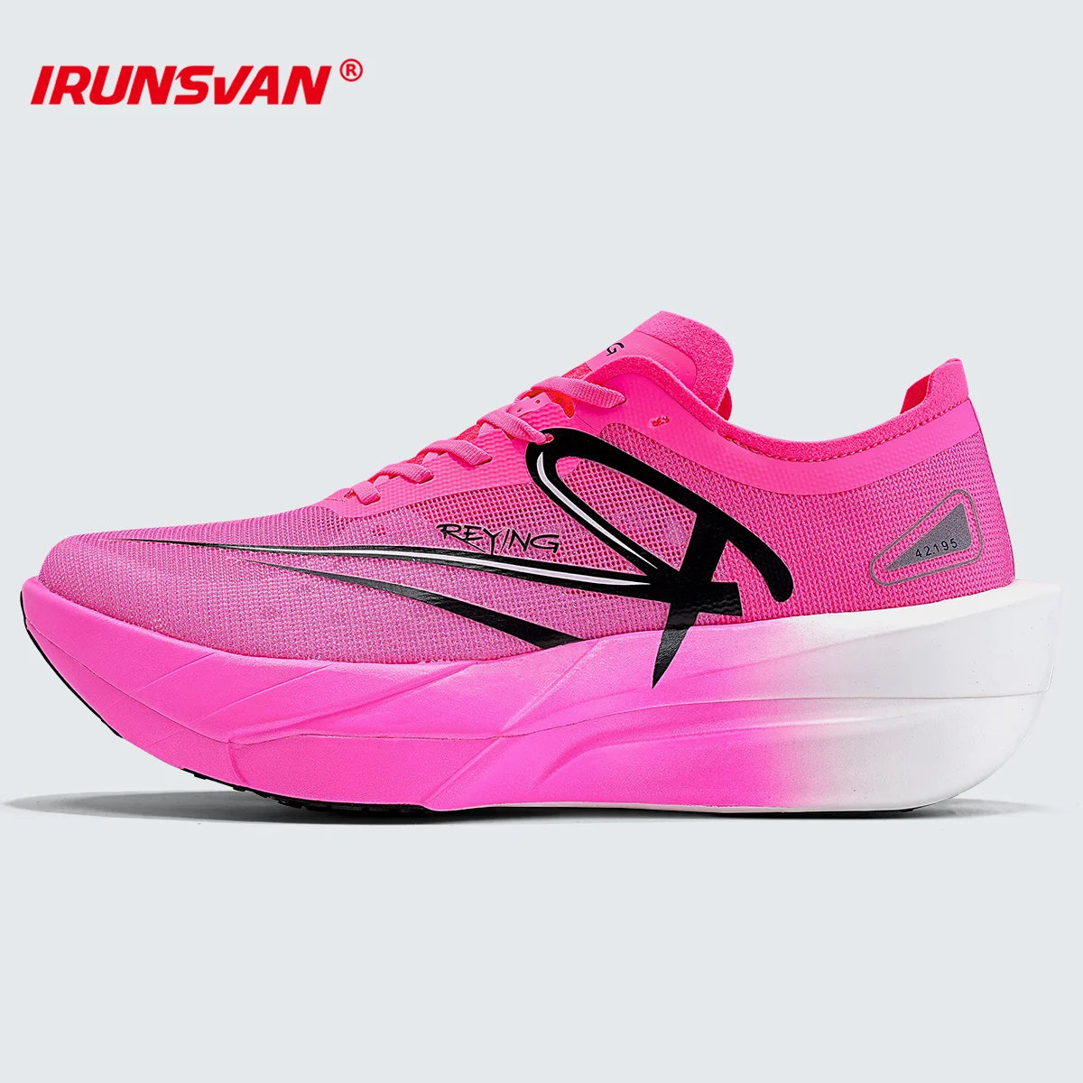 IRUNSVAN Men‘s Professional Full Carbon Plate Marathon Running Shoes Light Cushioning PB Mid Long Training Sneakers Women 25126