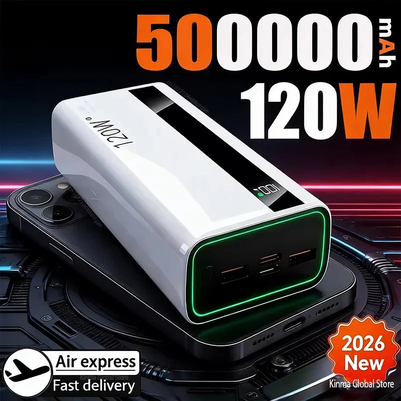 Power Bank 500000mAh 120W Fast Charging Large Capacity Long Endurance