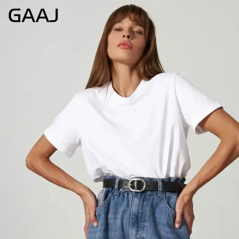 Camiseta Feminina 3XG 4XG 100 Algodão Oversized Casual Lisa Manga Curta Verão Top Básico de Rua Roupa de Qualidade - Rosa 4XG
