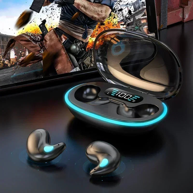 X55 Fones de Ouvido Sem Fio Mini Bluetooth TWS Para Dormir com Microfone HD À Prova D'Água