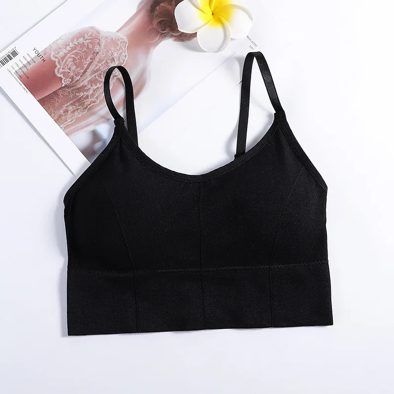 Sutiã Esportivo Sem Costura Feminino Backless Top de Ginástica Feminino Roupa Íntima Feminina Alça de Ombro Ajustável Acolchoada Colete de Yoga Bralette