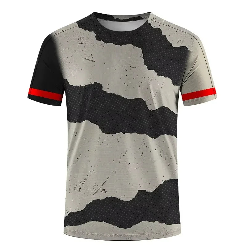 Simple Fashion Sports T-shirts For Men Summer Outdoor Short Sleeve 3D Printed T Shirts Casual Loose Running Fitness Tees Tops