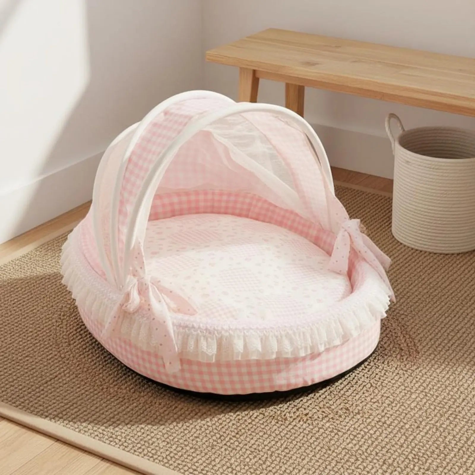 Princess Design Feline Bed Breathable Semi Enclosed Pet Bed Cradle Pet Nest Soft Sturdy Construction for Cats