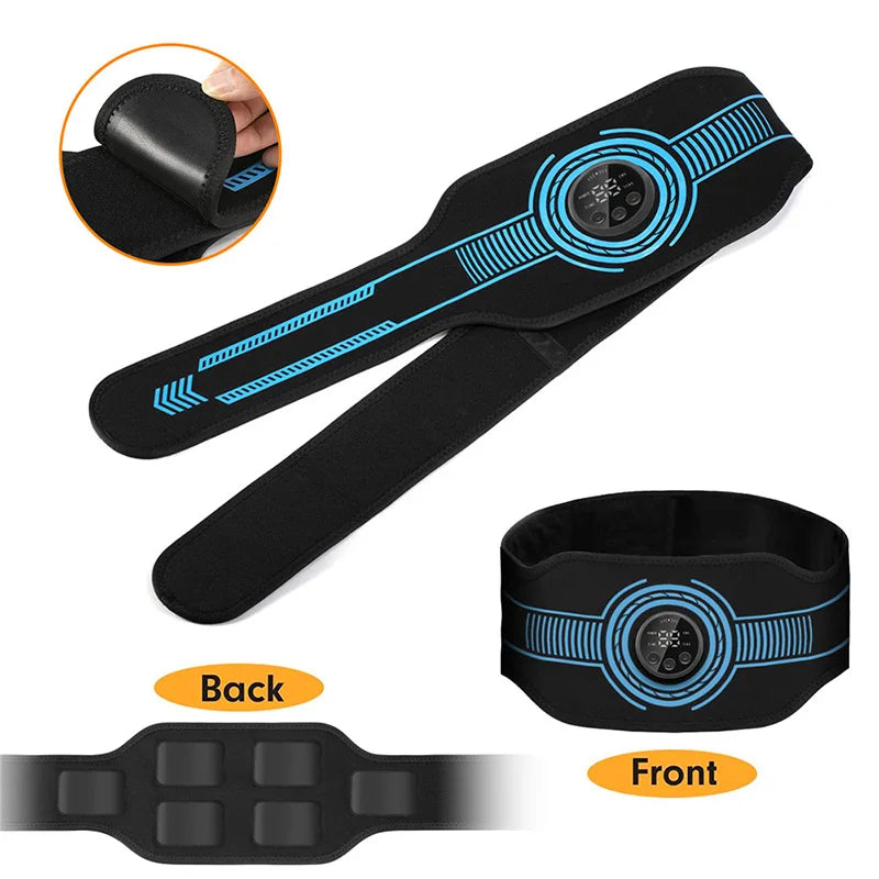 Cinto Massageador USB Inteligente Unissex para Treinamento Abdominal e Fitness EMS