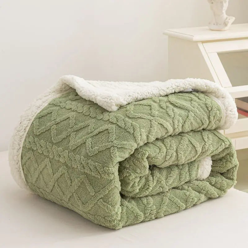 Rakksab Version Silk Fleece Lamb Fleece Bedroom Living Room Study Thickened Silk Fleece LambFleece Doublesided Blanket Available