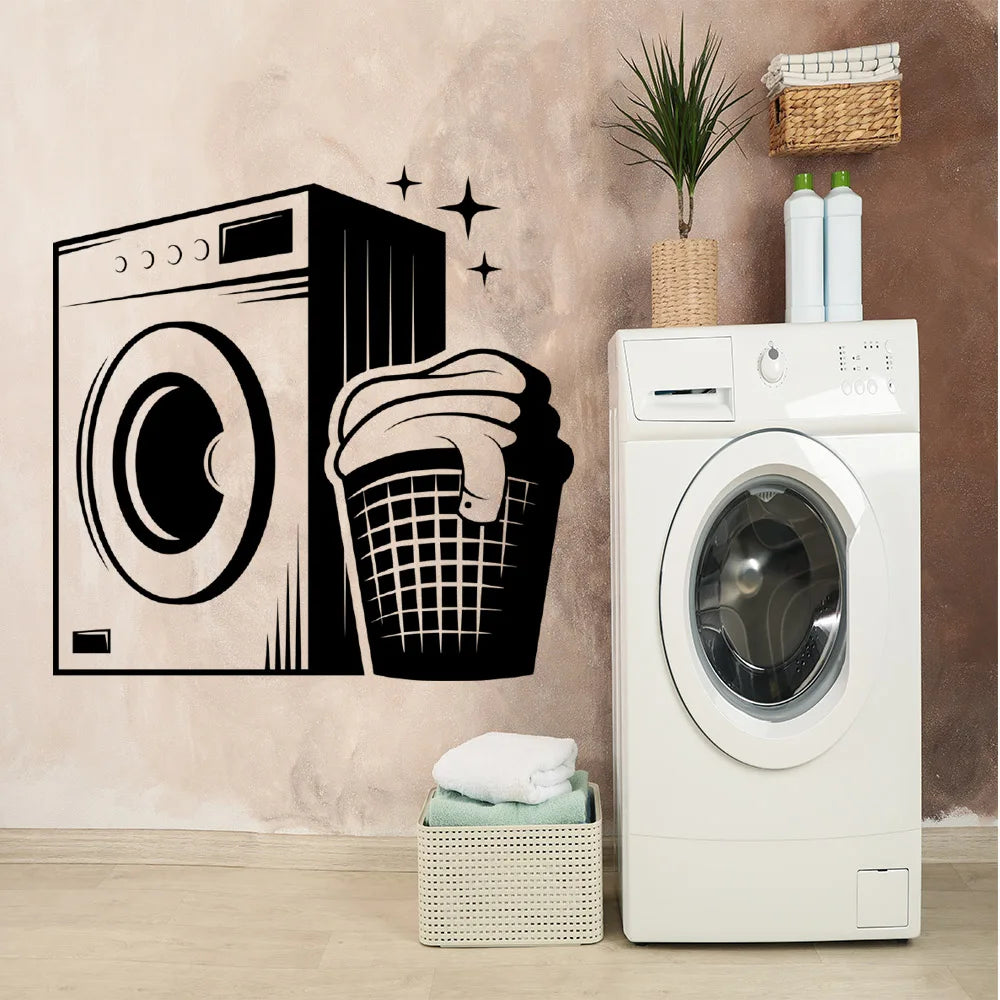 1 pc laundry room Sticker Waterproof Vinyl Wallpaper Home Decor For Kids Rooms Diy Home Decoration Diy Pvc Home