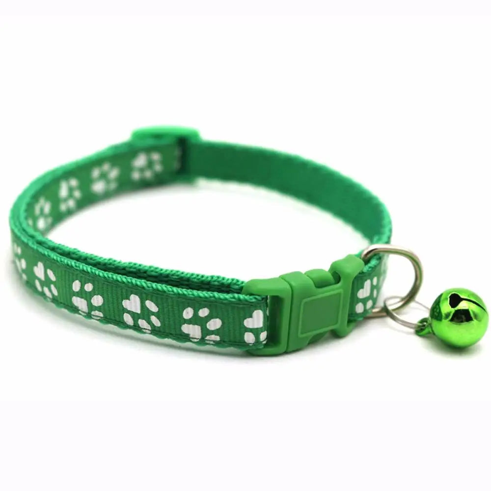 Small Lovely With Bell Easy Wear Cat Paw Print Pet Collar Pet Supplies Cat Necklace Grooming Accessories