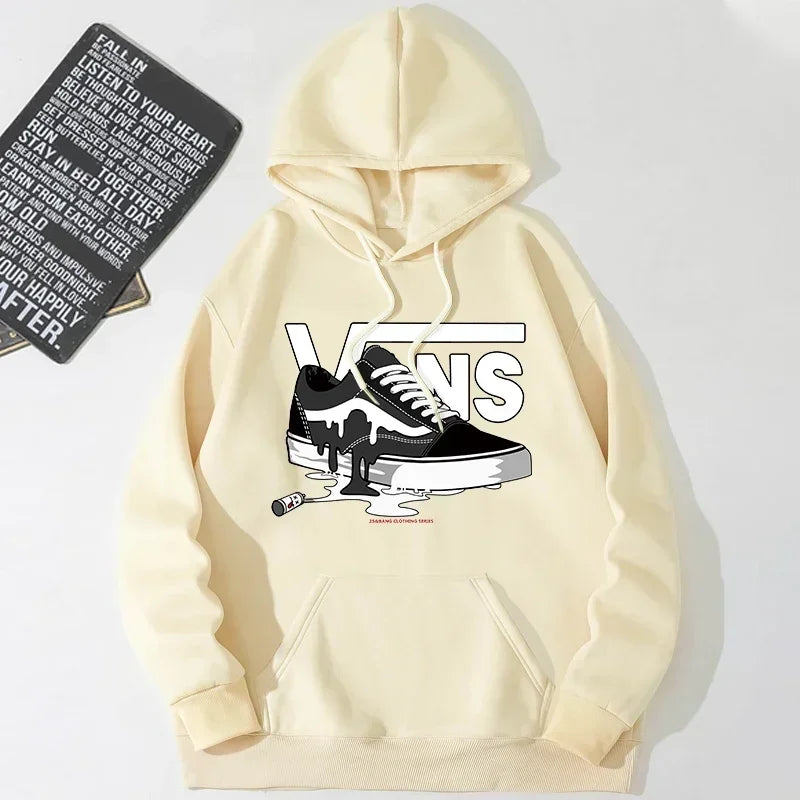 Moletom Masculino com Capuz Estampado Hip Hop Manga Longa Forro de Lã