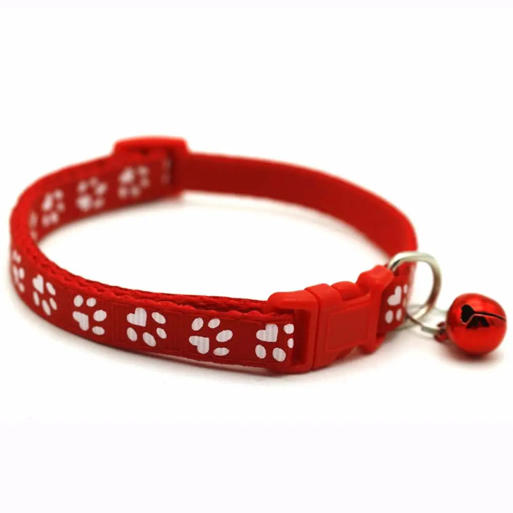 Small Lovely With Bell Easy Wear Cat Paw Print Pet Collar Pet Supplies Cat Necklace Grooming Accessories