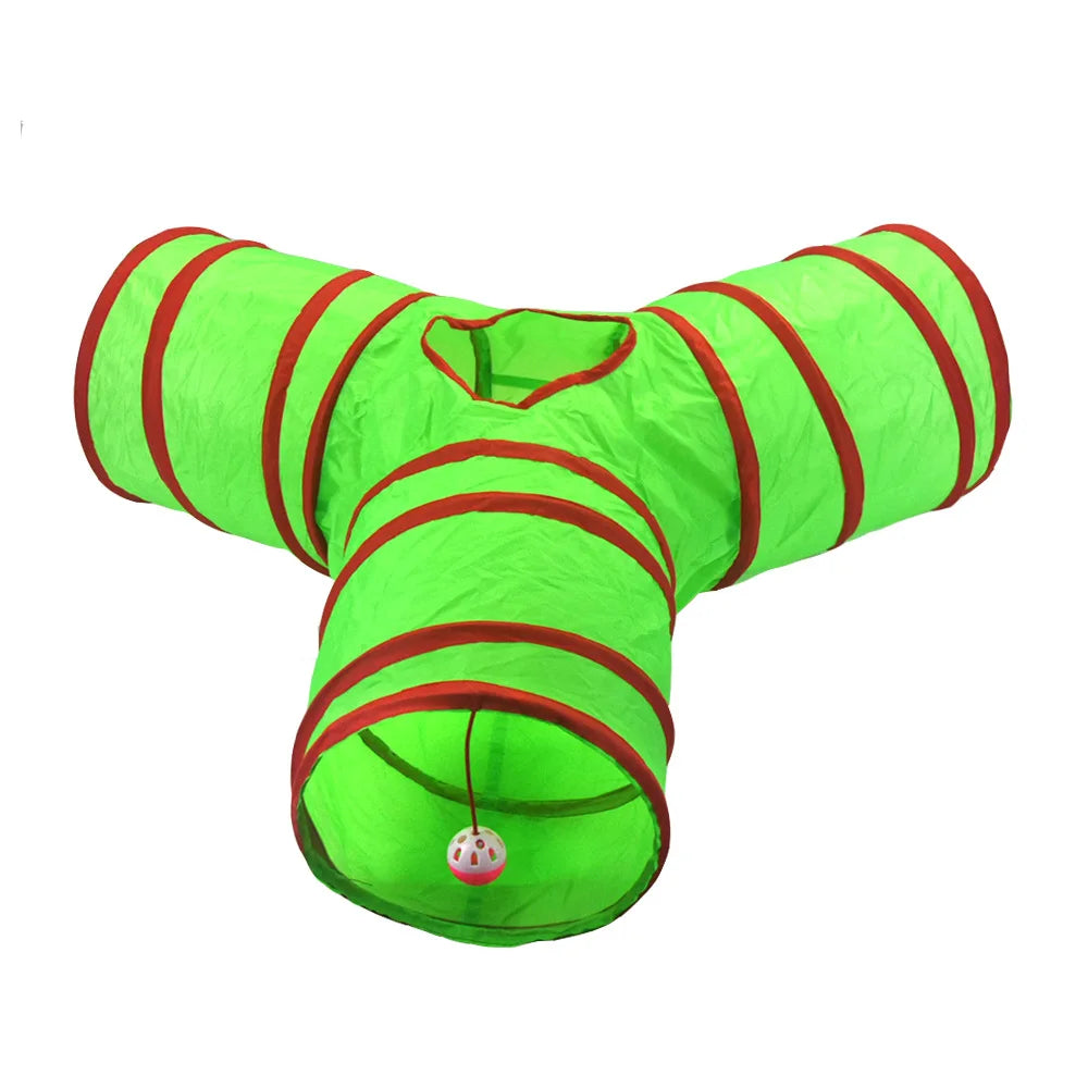 Túnel de Gato de Natal Artigos para Pets Brinquedo Divertido Túnel Tubo para Gato Brinquedos Dobráveis para Gatos Treinamento de Pets Interativo