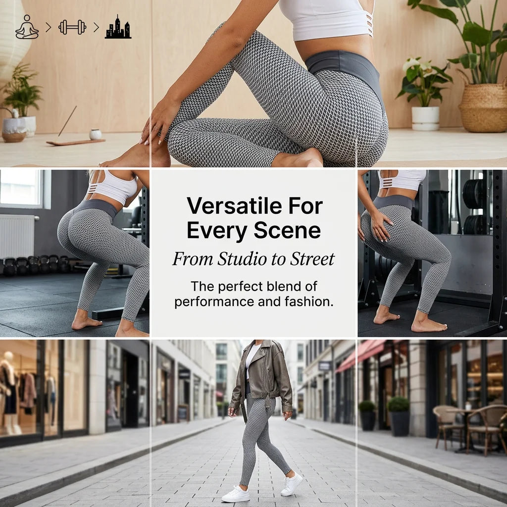 Legging Fitness Feminina De Cintura Alta Para Academia De Ginástica E Yoga Com Efeito Levanta Bumbum