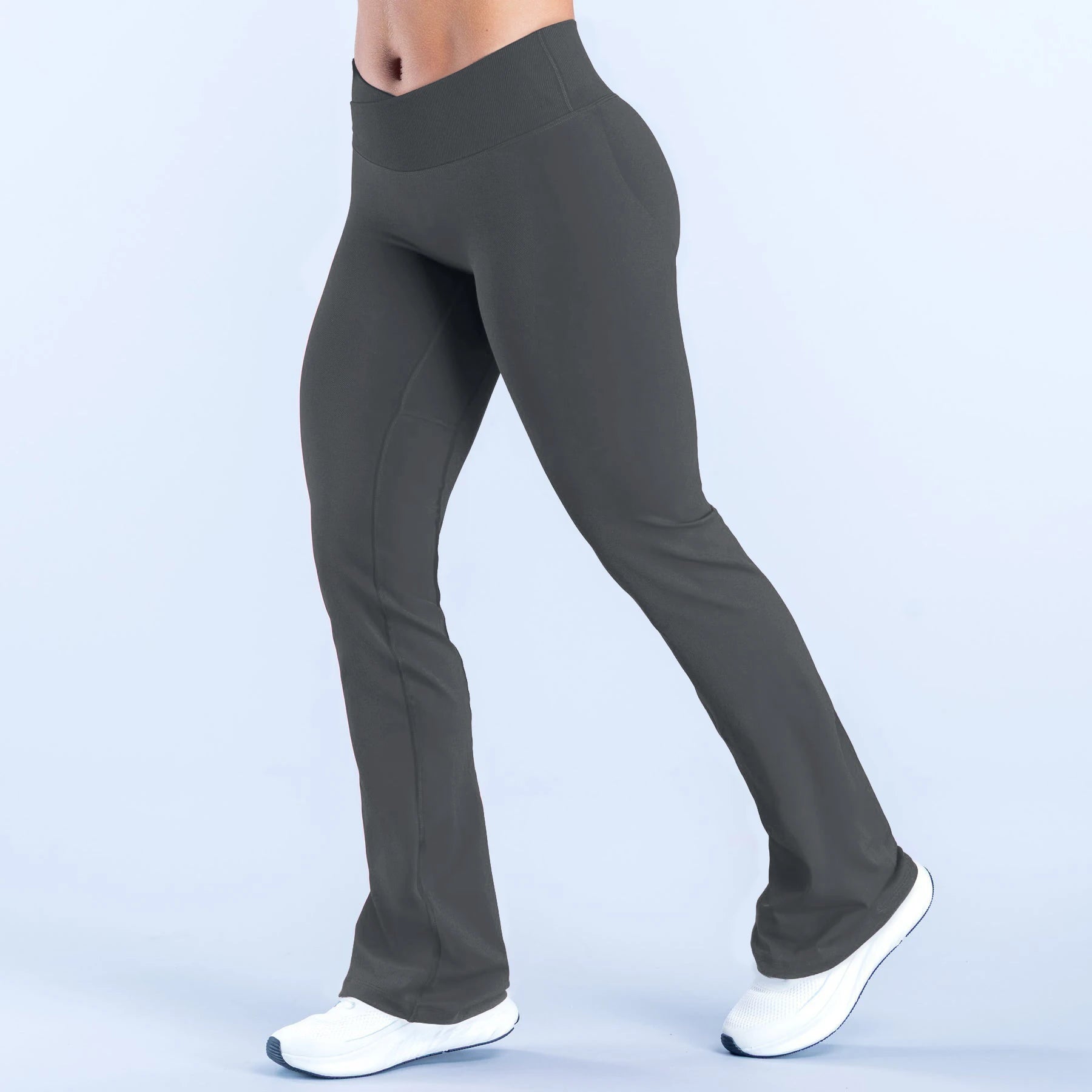 NCLAGEN Vision Flares Women Seamless Gym Yoga Pants High Cross Waist Fashion Sports Leggings Fitness Wide-leg Workout Trousers