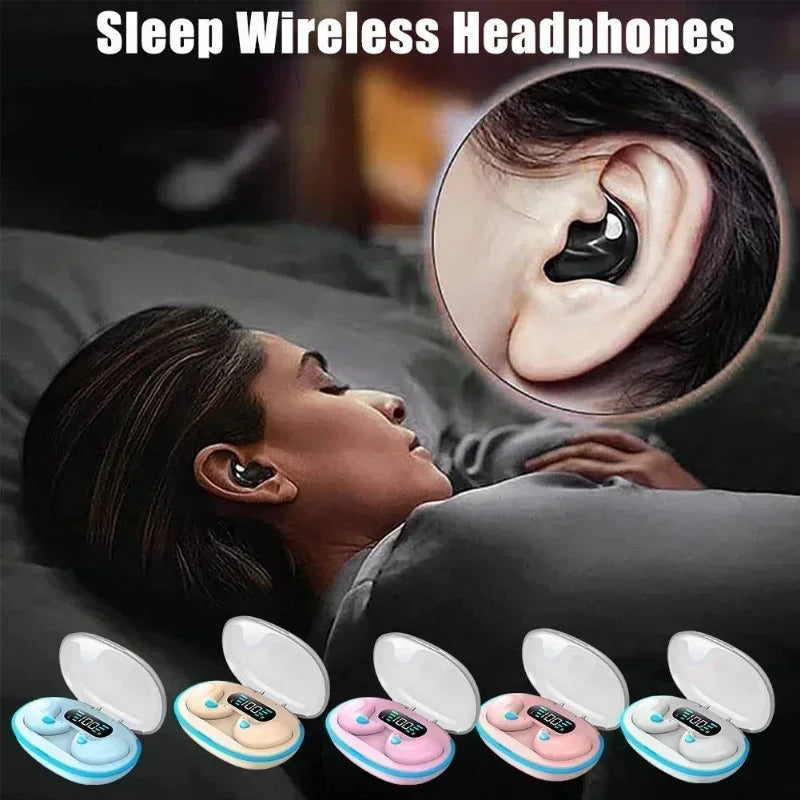 X55 Fones de Ouvido Sem Fio Mini Fones para Dormir TWS Bluetooth Estéreo Headsets Ocultos com Microfone Chamada HD Esporte