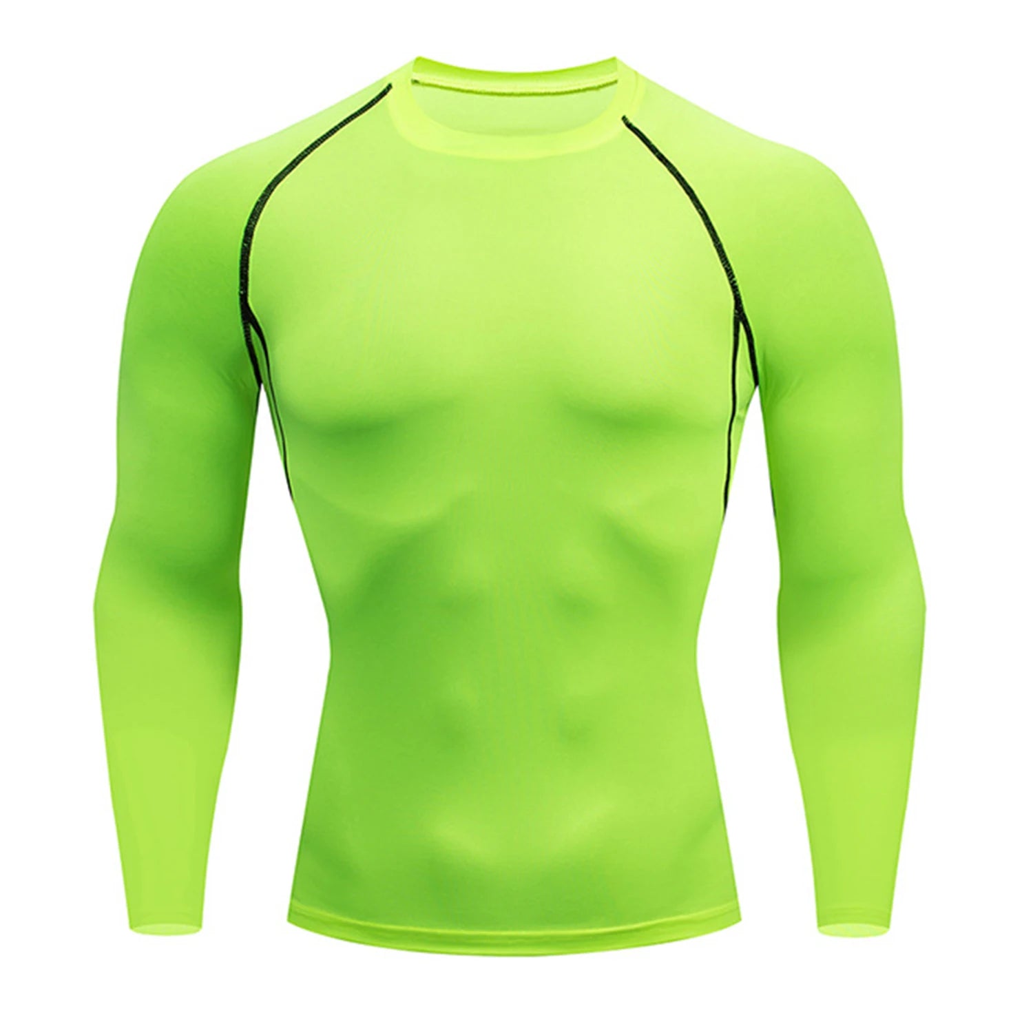 Camiseta Esportiva de Compressão Masculina Manga Longa Corrida Camisa Fitness Elástica Atlética Treino de Academia Esportiva Top