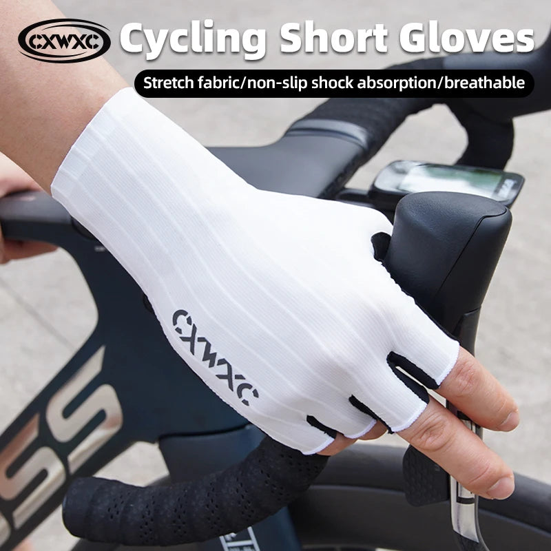 Luvas de Ciclismo Meio Dedo Cxwxc Masculino Feminino Respirável Antiderrapante Luva Fitness Esporte Treino Com Proteção Estendida de Punho