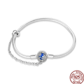 Original Bracelets 925 Silver 17-20CM Heart Safety 3mm Chain Snake Bone Bracelet Fit DIY Charms Bead Birthday Jewelry Gifts