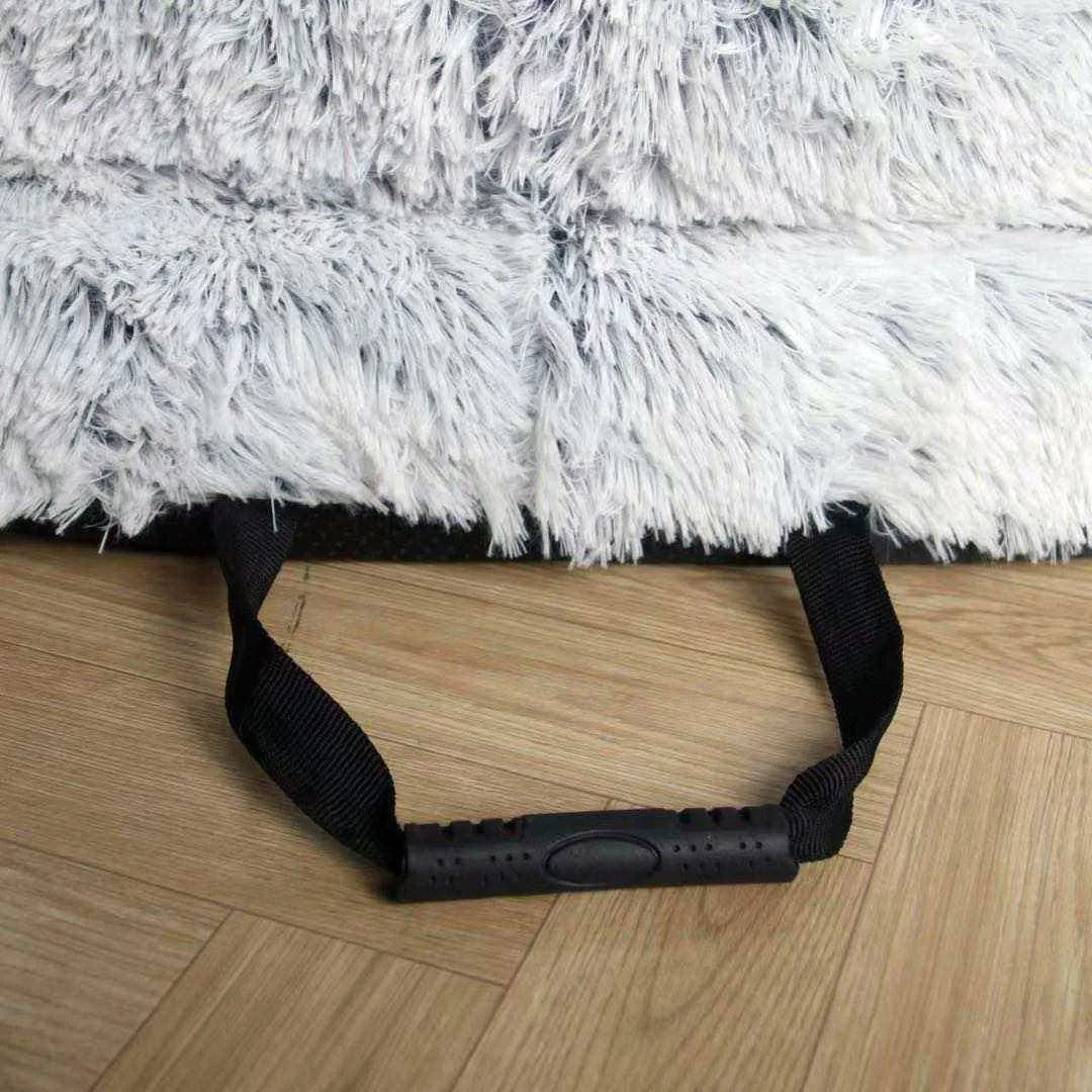 Luxury Plush Solid Pattern Dog Bed XXL Giant Size Orthopedic Foam for Humans Large/XL Made of Fiber