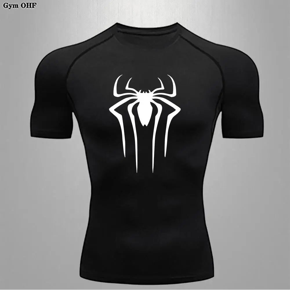 Camiseta Compressão Masculina Spider — Performance e Visual Único