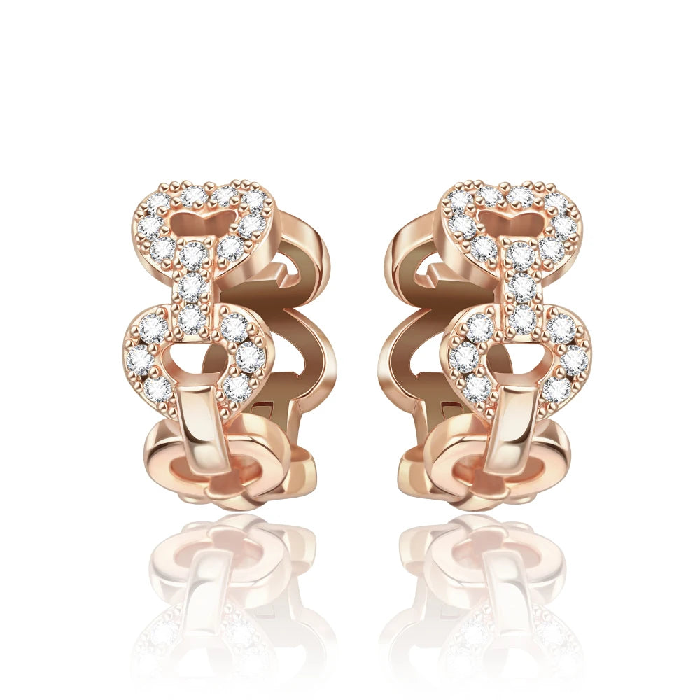 Rose Gold Series 925 Sterling Silver Flamingo Giraffe Star and Moon Flower Earrings Elegant Party Jewelry Gifts