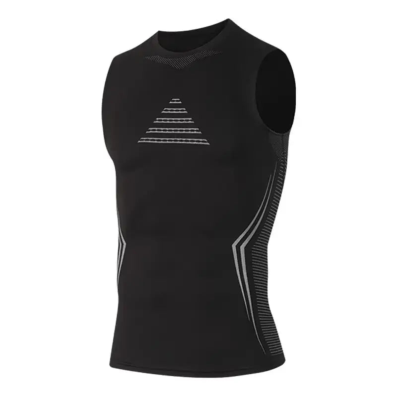 Camiseta Regata Masculina de Compressão Roupa de Ginástica Sem Mangas Dry Fit Estampada Esportiva Masculina Fitness Musculação Regata de Treino Musculosa