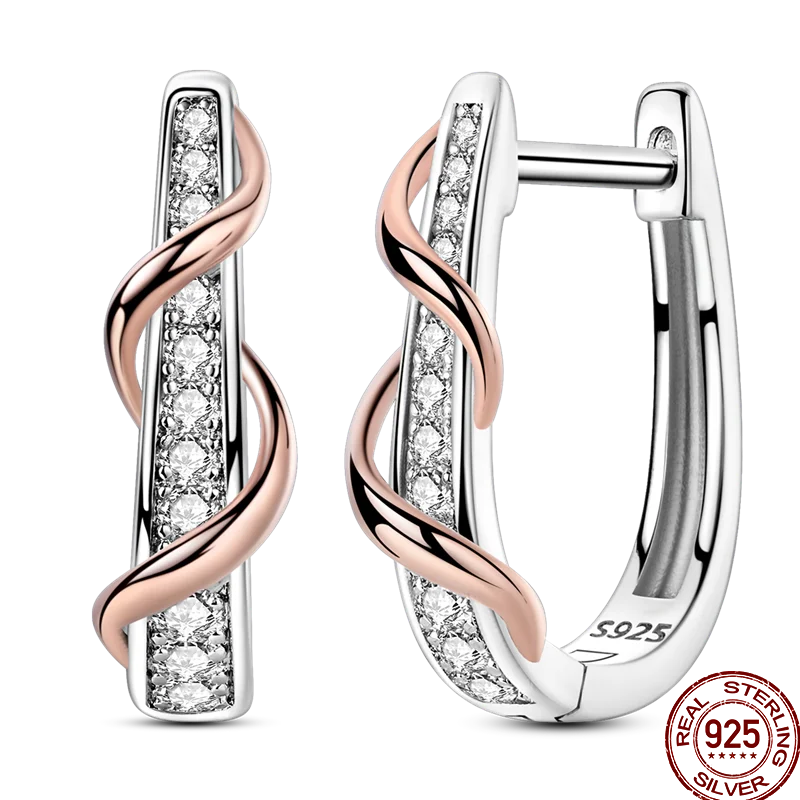Earrings 925 Sterling Silver Colorful Shiny Zircon Earrings Temperament Charm Luxury Party Jewelry Gift Birthday Anniversary