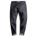 Maden Retro 14.5oz Selvedge Raw Denim Masculino para Calças Jeans com Zíper YKK Bordado Reto Jeans Clássico de Cor Sólida