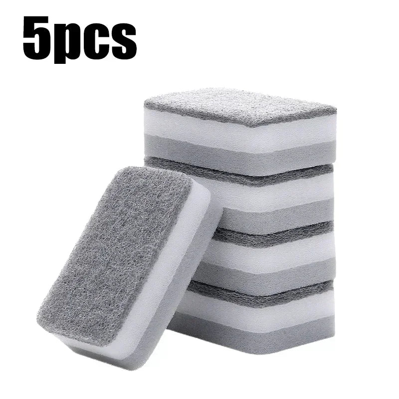 30/1pcs Double-sided Cleaning Sponges Wipe Scrubbing Pan Pot Dishwashing Scouring Pad Household Tools Kitchen Tableware Brush