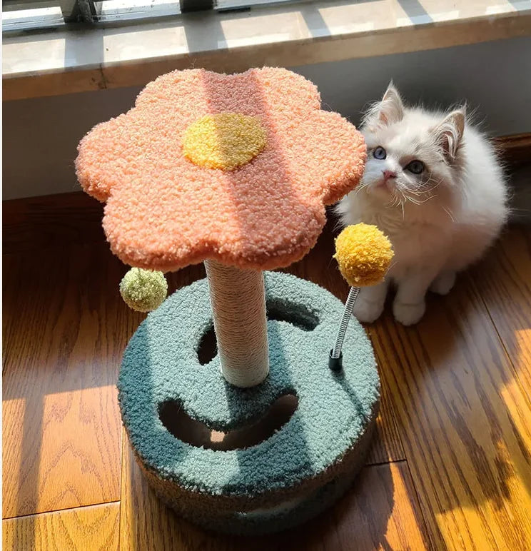 Pet colored cat climbing frame, cat nest, cat tree integrated villa grabbing board, large cat jumping platform shelf toy