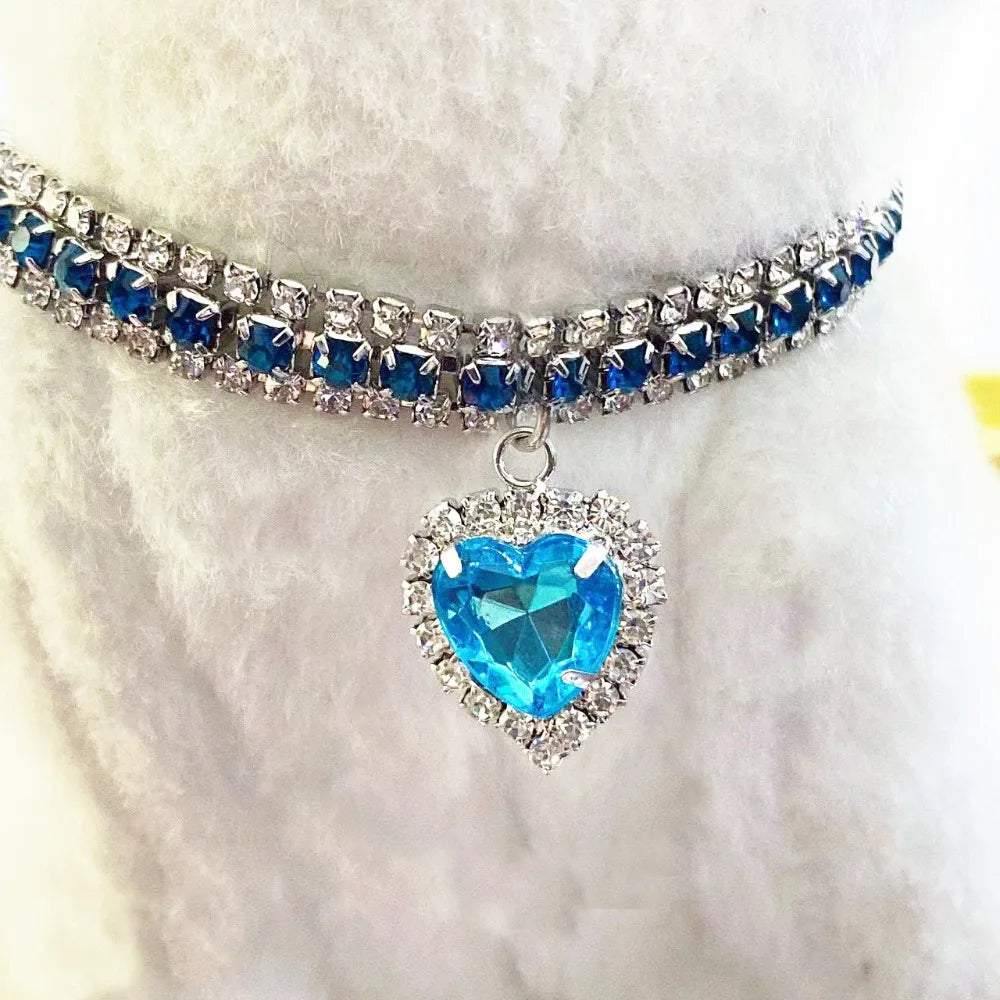 Kitten Diamante Collar Necklace for Cat Rhinestone Cute Bling Puppy Doggy Crystal Pendant Diamond Collar Pet Accessories Collar