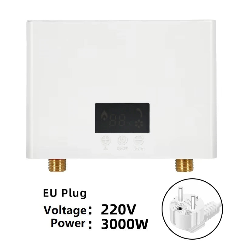 5500W/3000W Instant Water Heater Wall-Mounted Electric Water Heaters for Bathroom Hot Water Shower and Home Kitchen Heating 220V