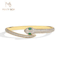 MINTYBOX Cobra S925 Prata Moissanite Pulseiras para Mulheres Aberta Elegante Bracelete 16-19cm Banhado a Ouro 18k Joia Fina de Luxo para Casamento