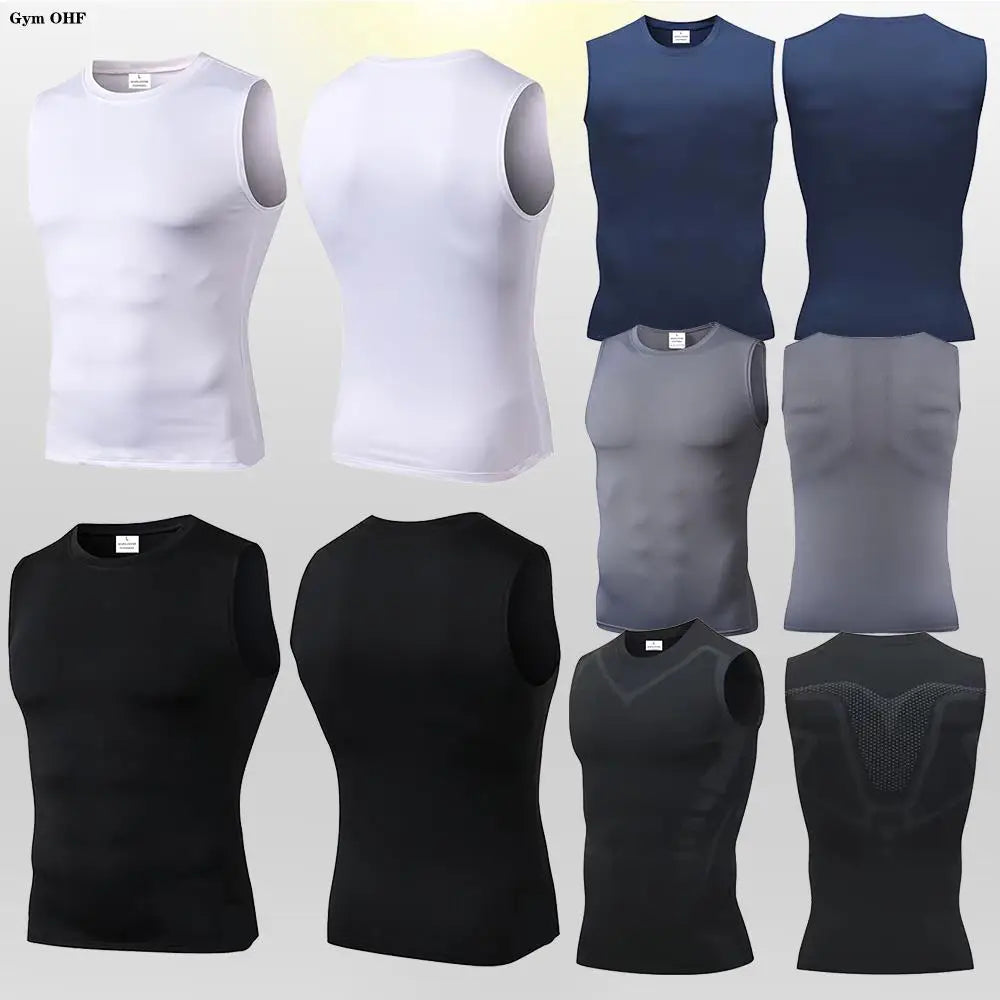 Camisetas Masculinas Secagem Rápida Corrida Colete de Compressão Regata Secagem Rápida Jersey Camisa de Treino Regata Masculina de Academia