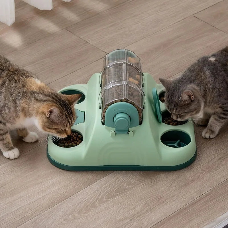 Multi Cat Puzzle Feeder Interactive Slow Food Dispenser Treat Leakage Toy for Dogs Cats Mental Stimulation Boredom Relief