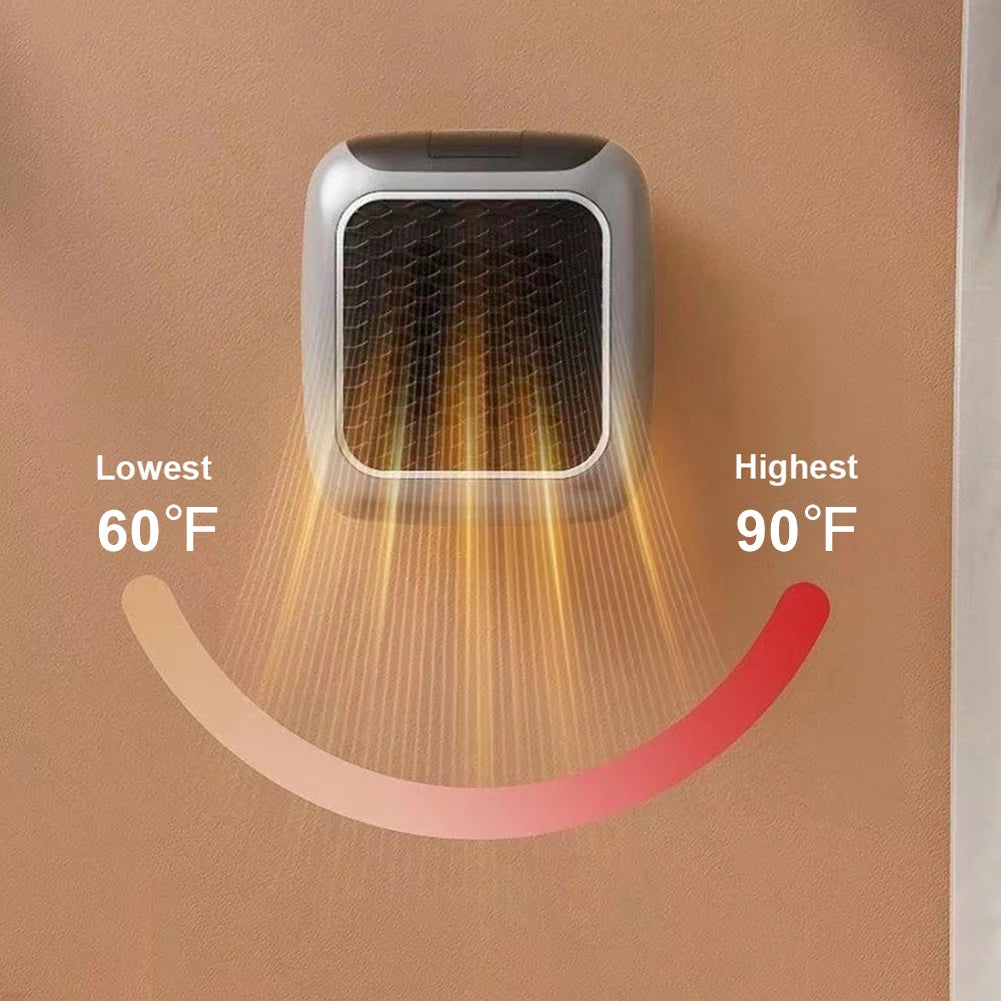 Aquecedor de Tomada Mini Aquecedor Elétrico Aquecedor com Baixo Ruído Montado na Parede Aquecedor de Ambiente Portátil para Casa Escritório Quarto