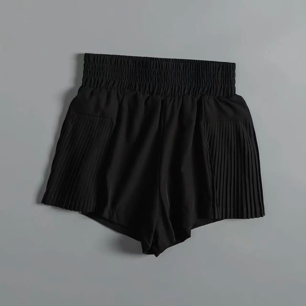Shorts Esportivos Femininos com Bolsos, Shorts de Secagem Rápida, Calças de Yoga Falsas de Duas Peças de Cintura Alta, Shorts de Corrida e Fitness Verão