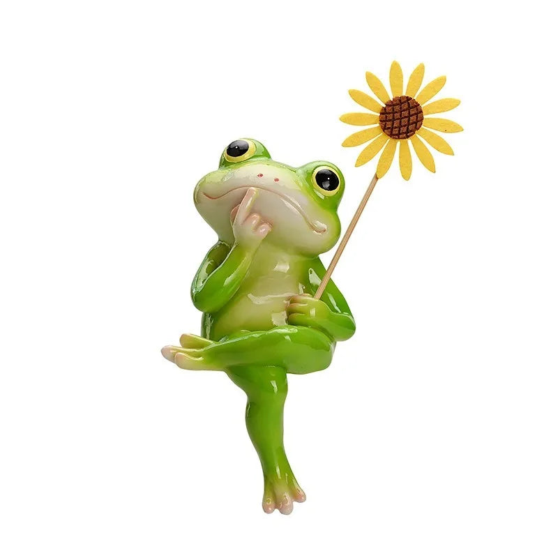 WonderNest Outdoor Garden Gnome Frog Figurine Statue