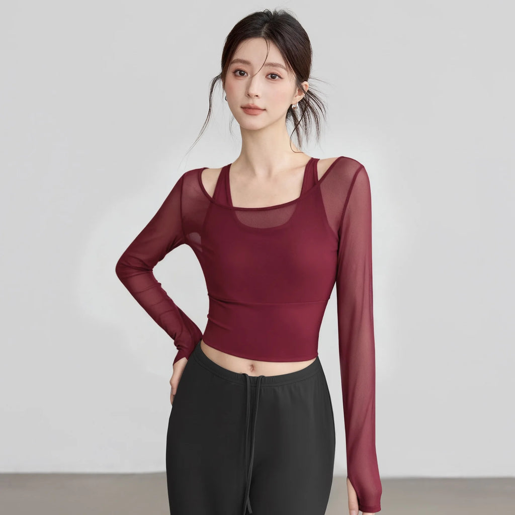 Top Cropped Manga Longa Feminino — Estilo e Performance no Treino