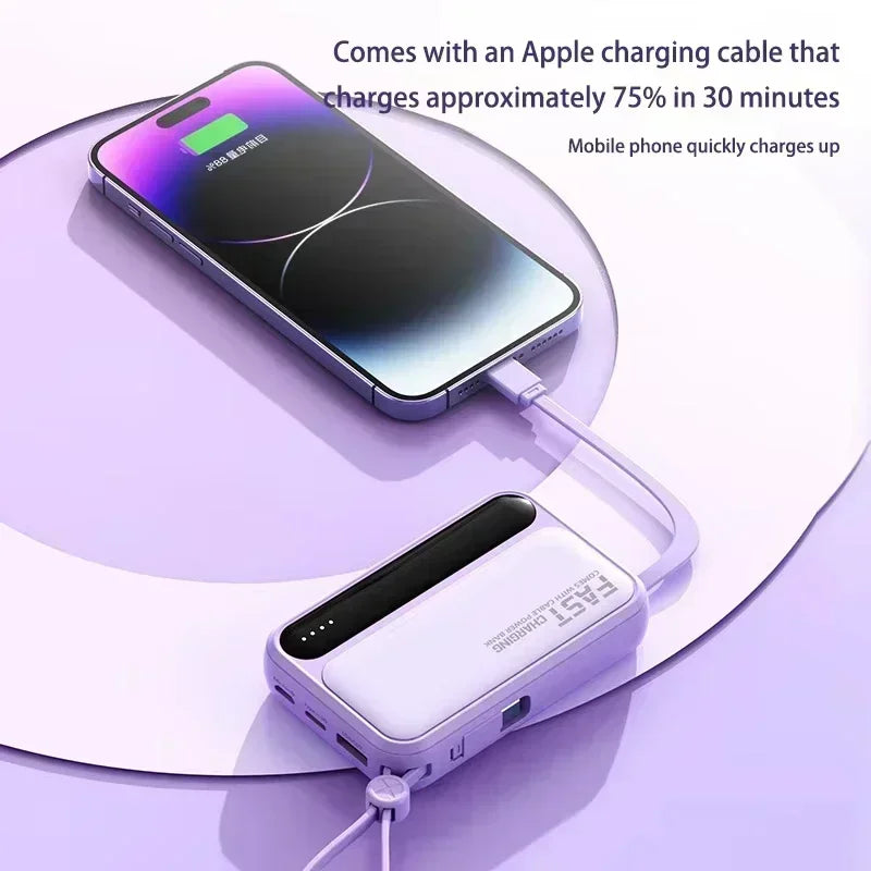 Power Bank 500000mAh 120W Large Capacity 4 in 1 Cables Display