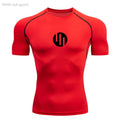 Camisa de Compressão Manga Longa Masculina para Corrida Treino Academia Esportes Roupa Íntima de Secagem Rápida Antissuor Protetor Solar Segunda Pele Masculina