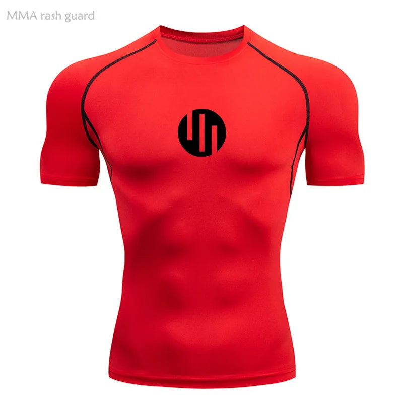 Camisa de Compressão Manga Longa Masculina para Corrida Treino Academia Esportes Roupa Íntima de Secagem Rápida Antissuor Protetor Solar Segunda Pele Masculina